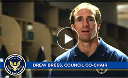 Drew Brees Video, Joining Forces Council Co-Chair